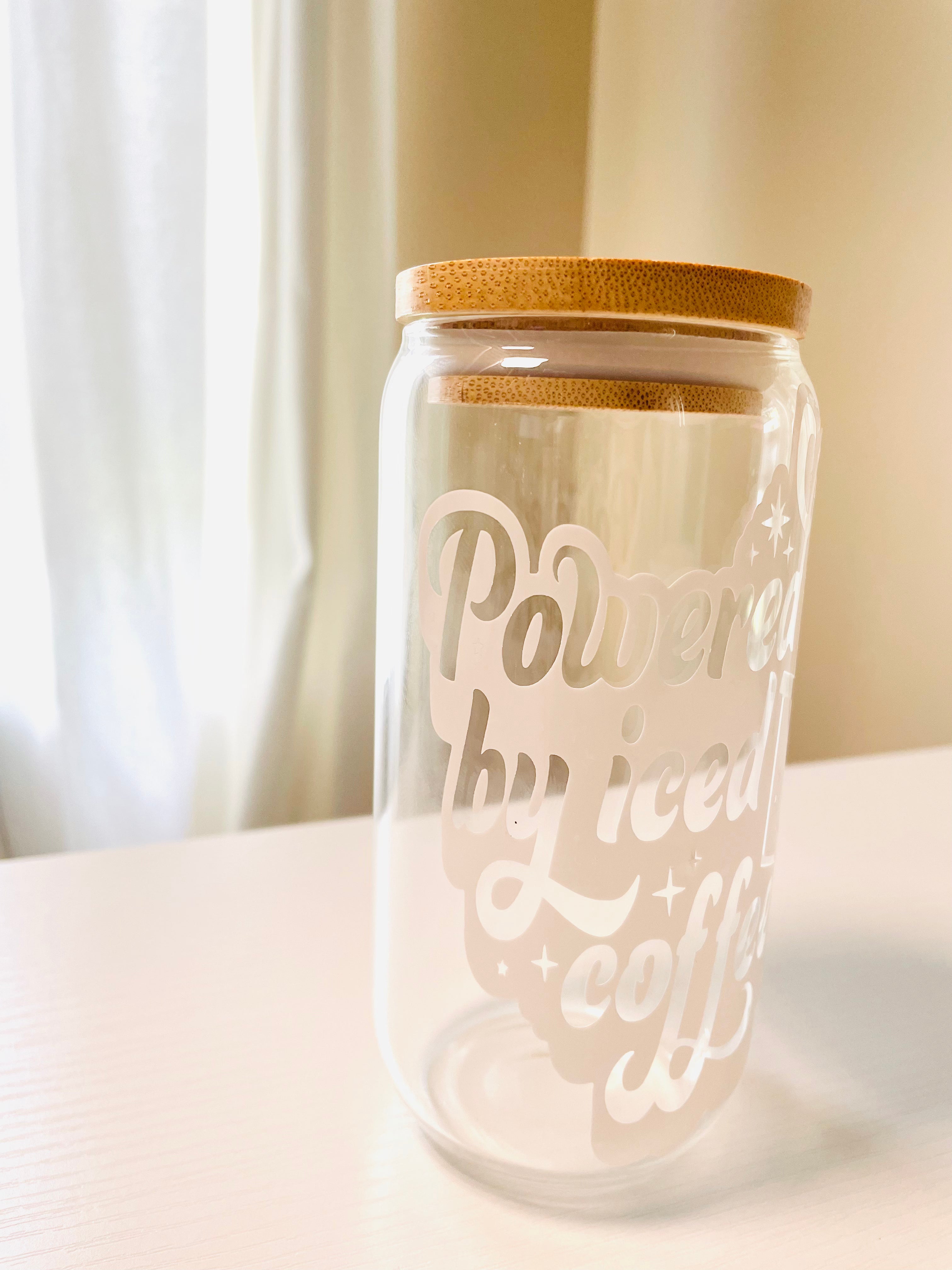 Powered By Iced Coffee Color Changing Beer Can Glass